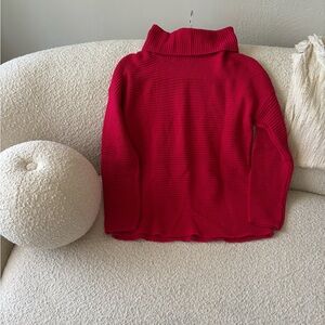 Red turtleneck sweater